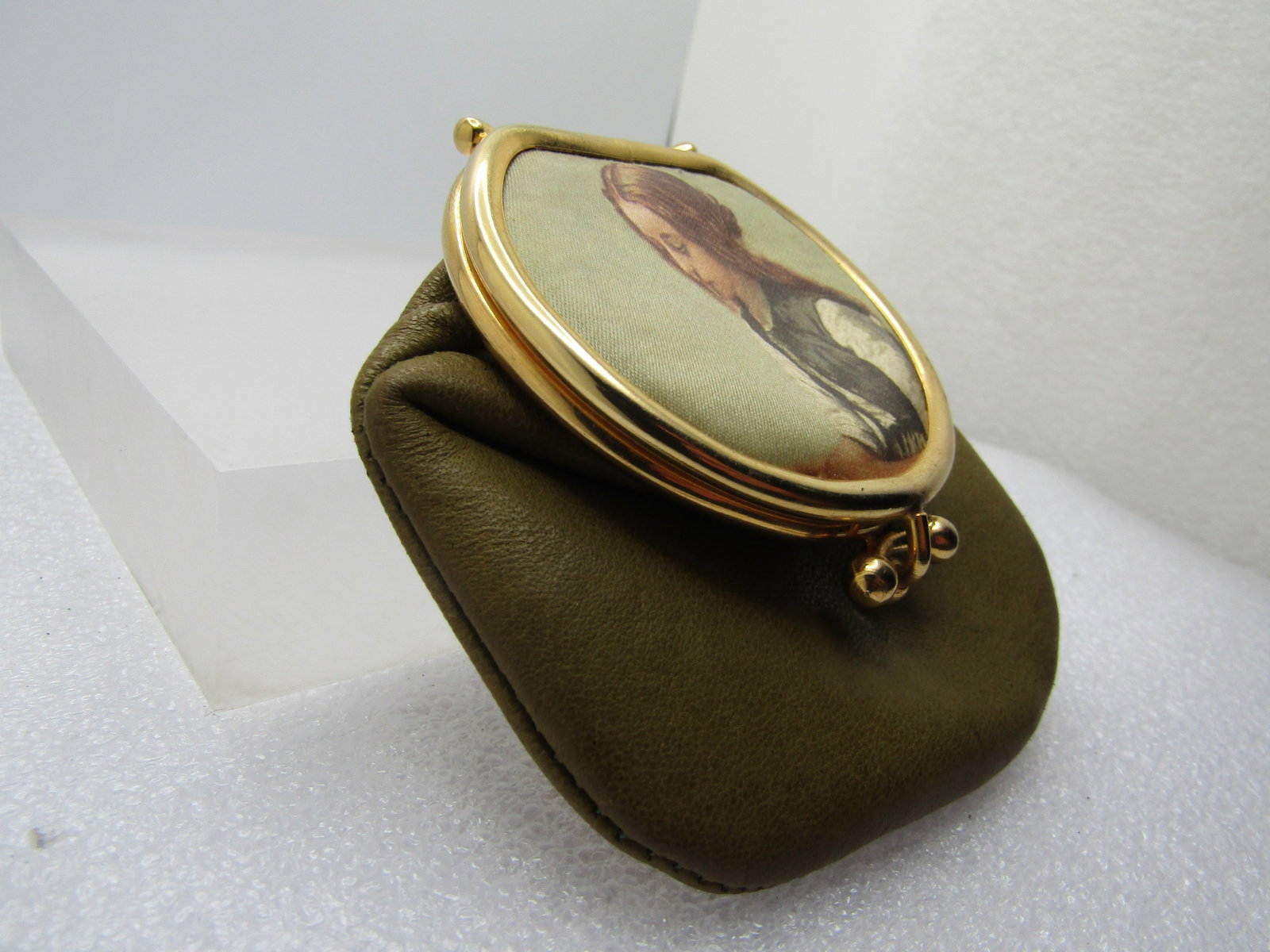 Vintage Genuine Italian Leather Coin Purse, Girl Image on Front. 1960's - 3