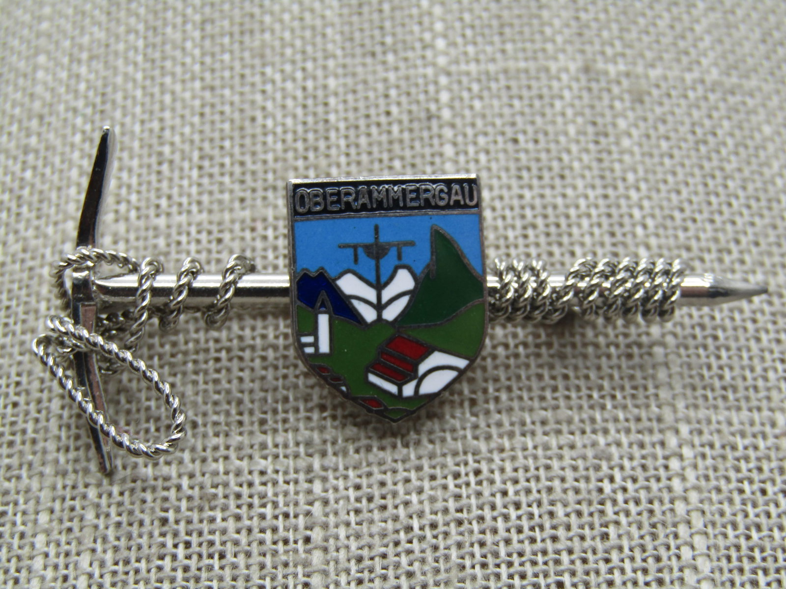 Vintage Oberammergau Hiking Brooch, Souvenir/Collector Brooch, Germany , 1960's: Title: Vintage Oberammergau Hiking Brooch, Souvenir/Collector Brooch, Germany , 1960's Description: Vintage Oberammergau Hiking Brooch, Souvenir/Collector Brooch, Germany, 1960's. Silver tone hiking p