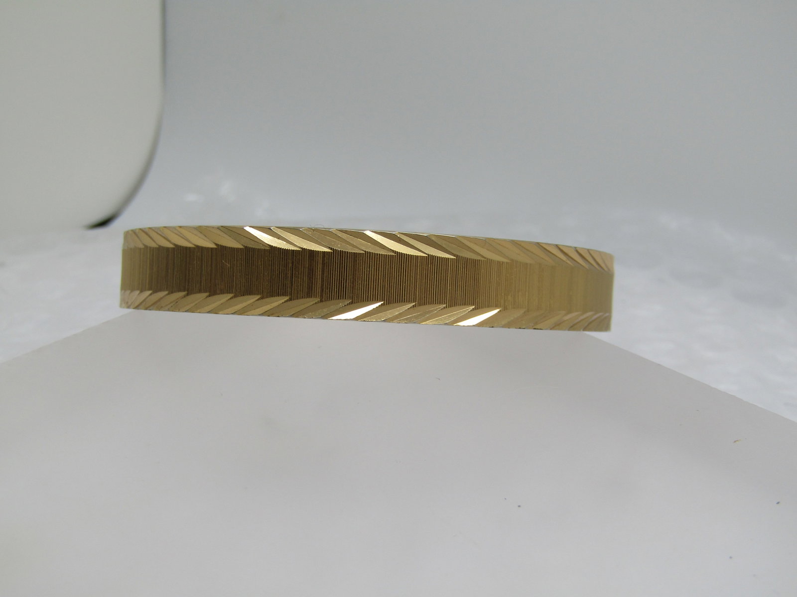 Vintage Monet Diamond Cut Bangle Bracelet, 7.75", 1970's - 2