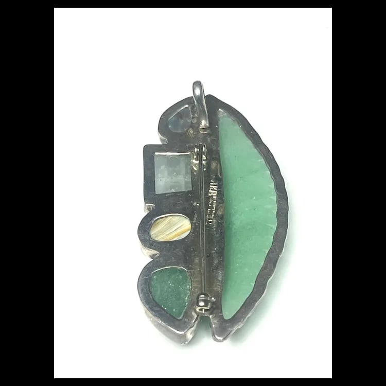 Estate Amy Kahn Russell Carved Leaf Sterling Silver Brooch/Pendant - 4