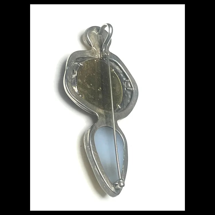 Estate Amy Kahn Russell Echo of the Dreamer 22k Gold in Crystal over Drasy and Sterling Silver - 5