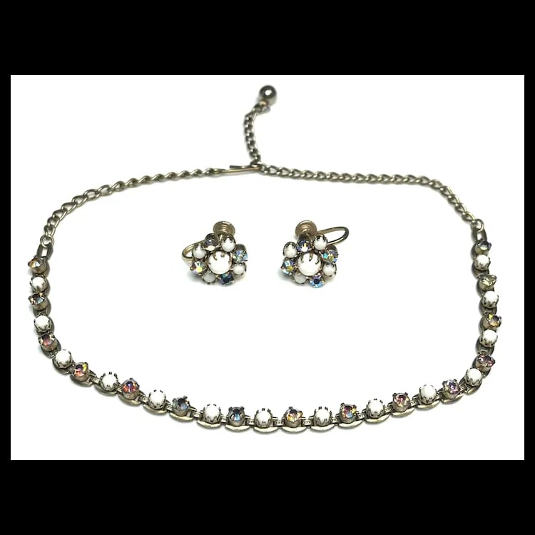 Vintage Choker Necklace and Earring Set - 2