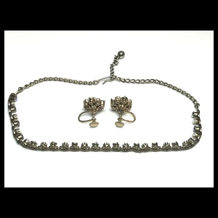 Vintage Choker Necklace and Earring Set - 3