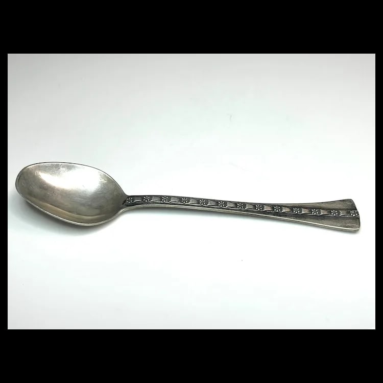 Vintage Ornate Sterling Silver Teaspoon - 4