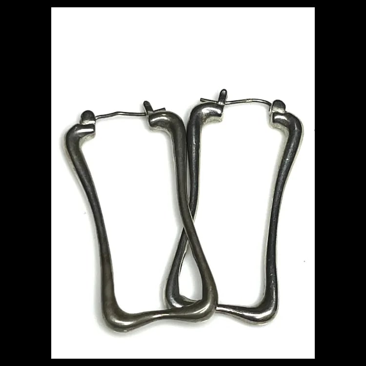 Estate RLM Modernist Rectangle Earrings - 2