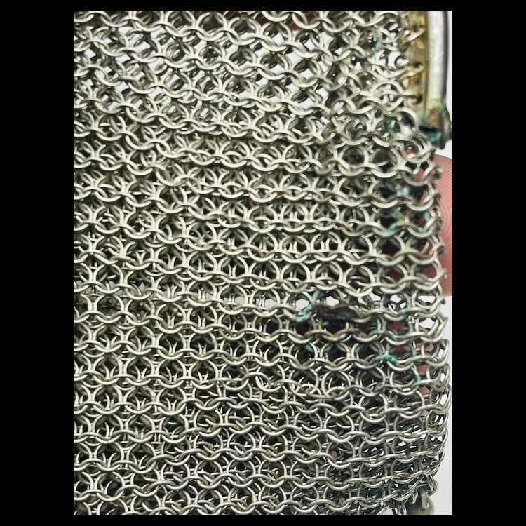 Vintage Sterling Silver Chainmail Two Compartment Coin Purse/ Pendant - 8