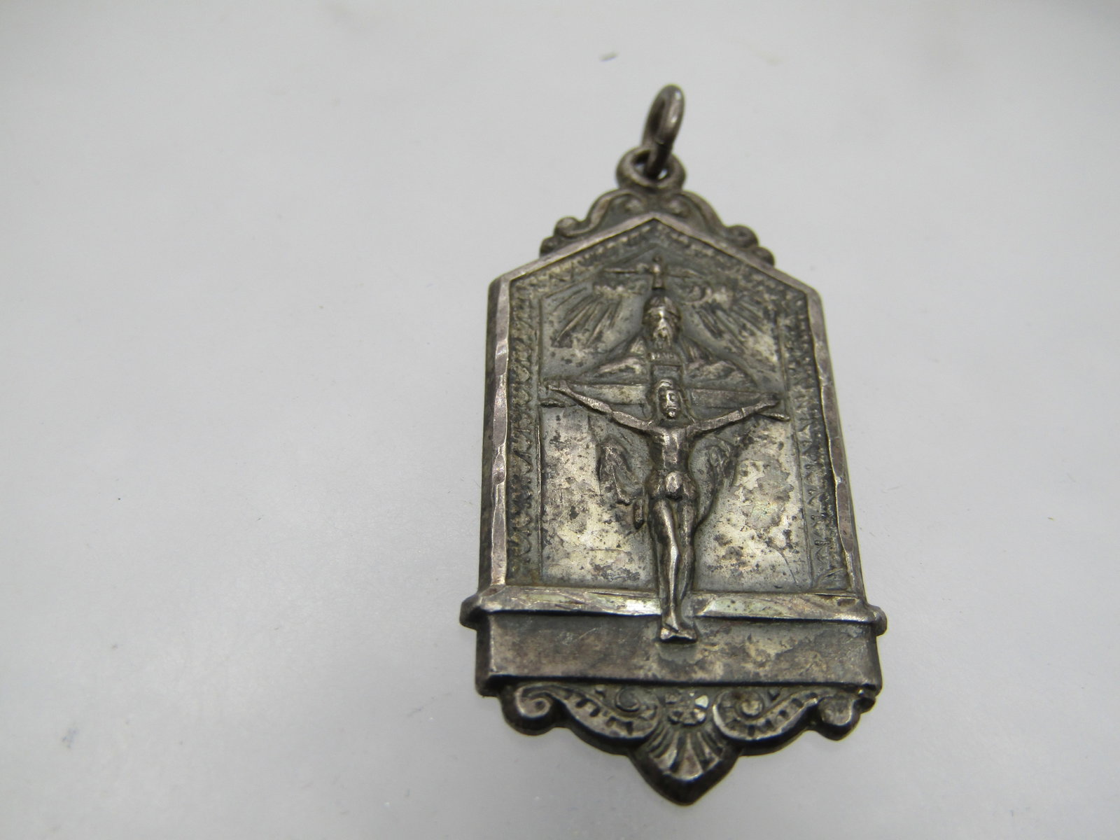 Vintage Sterling Lord's Prayer & Cruicifix Pendant, 1940's-1950's, - 3
