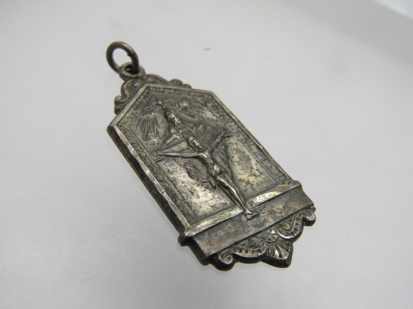 Vintage Sterling Lord's Prayer & Cruicifix Pendant, 1940's-1950's, - 4