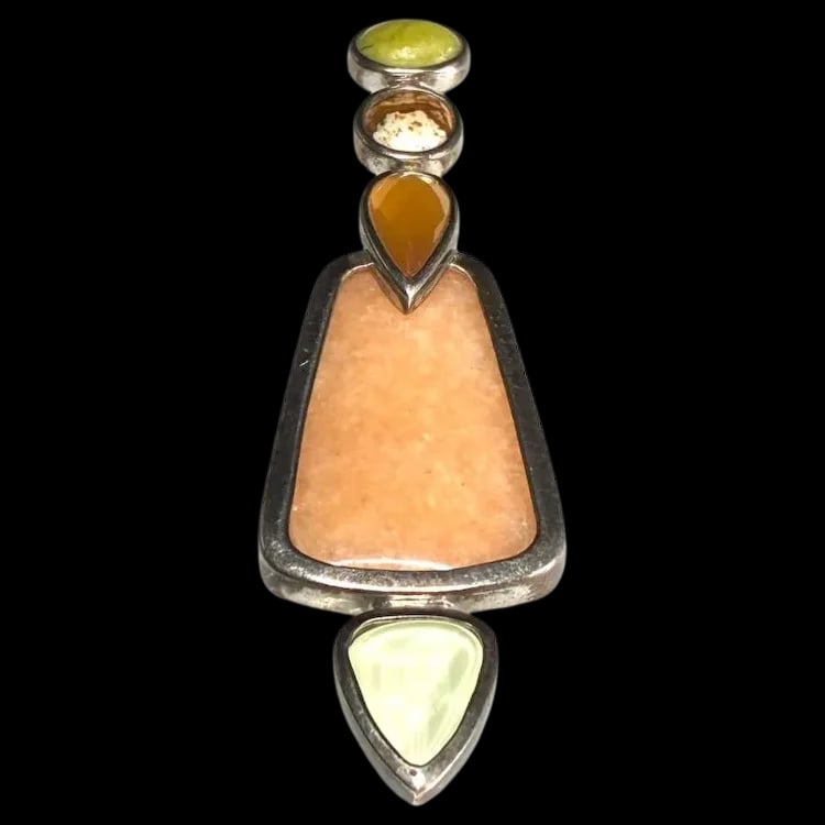 Estate Whitney Kelly Sterling Silver Mixed Gemstone Pendant (1 of 6)