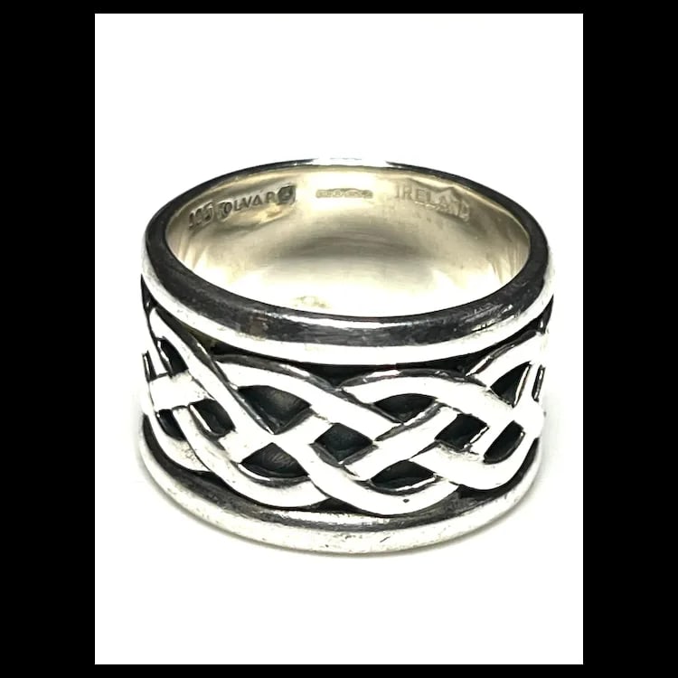 Estate Solvar Sterling Silver Celtic Eternity Knot Wedding Ring- Ireland - 2
