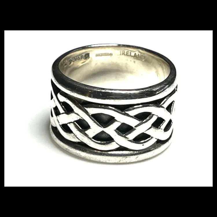 Estate Solvar Sterling Silver Celtic Eternity Knot Wedding Ring- Ireland - 3