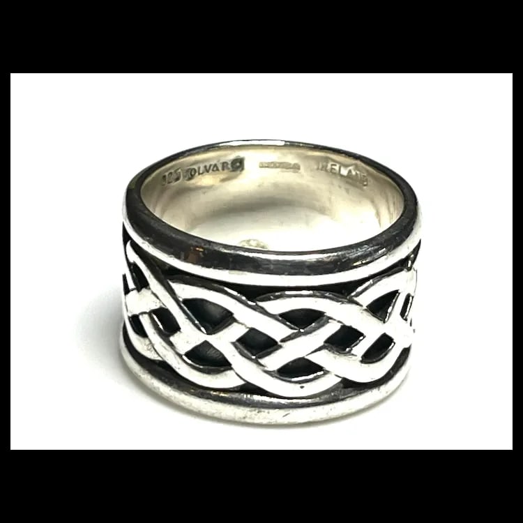Estate Solvar Sterling Silver Celtic Eternity Knot Wedding Ring- Ireland - 4