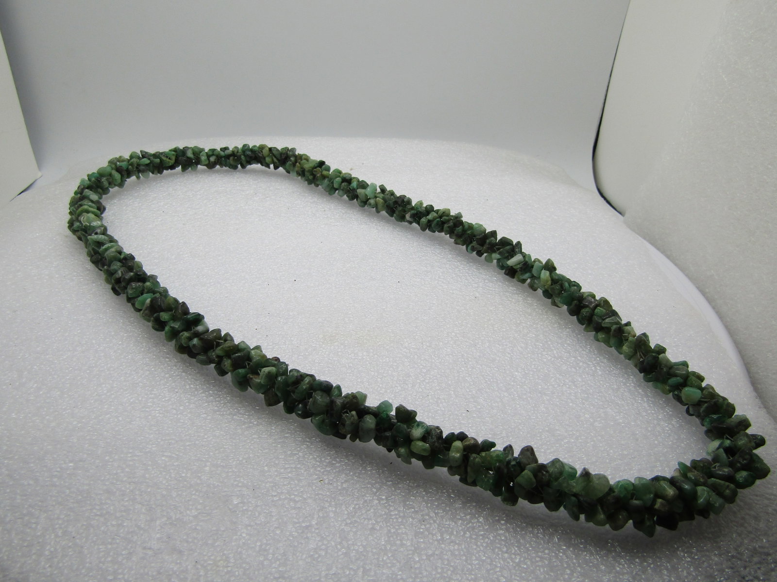 Vintage Polished Green Agate Nugget Necklace, Slipover, 24", 1970's-1980's - 4