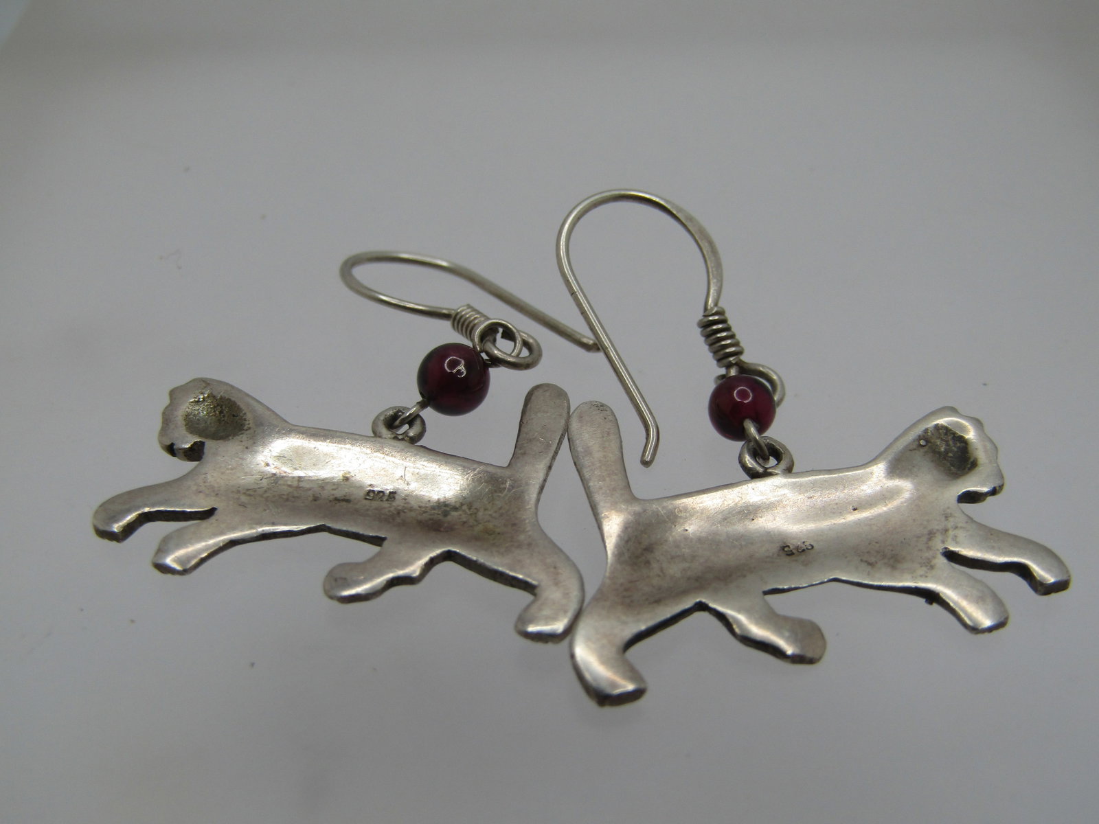 Vintage Sterling Silver Cat Earrings, Dangle-Pierced, 1980's-1990's - 4