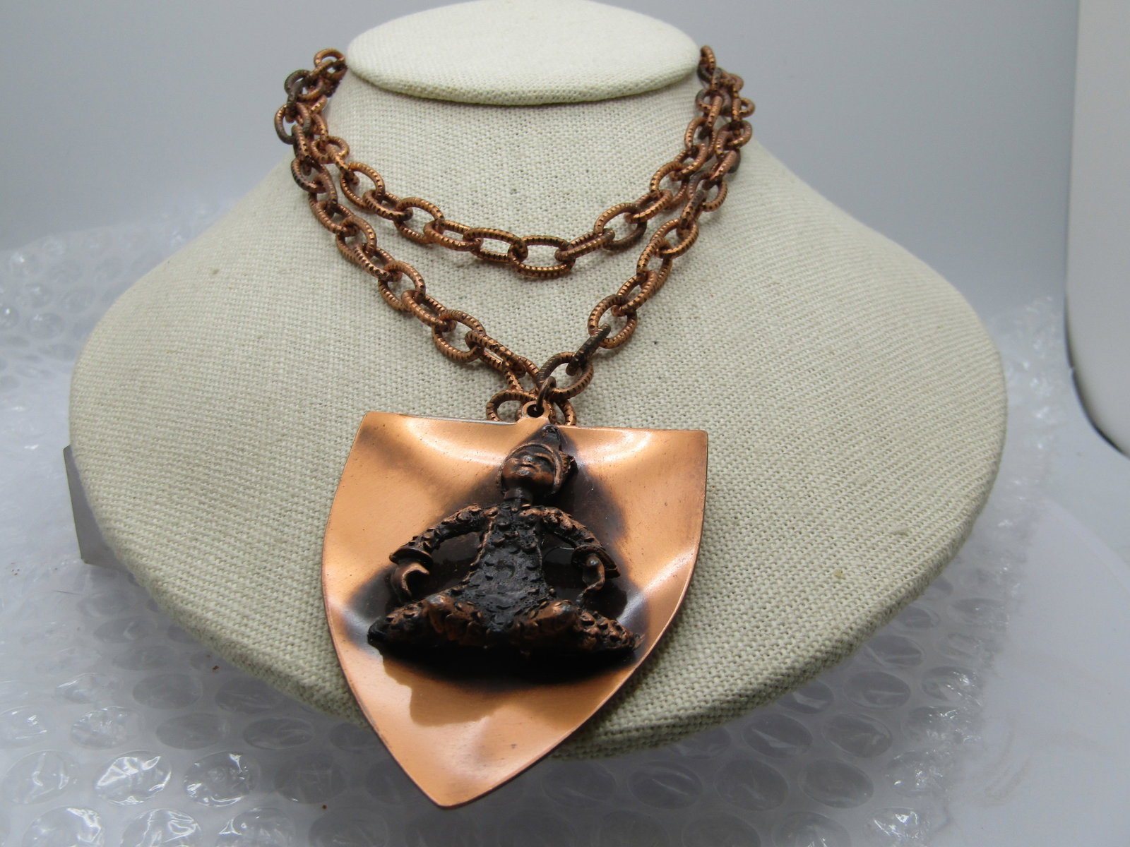 Vintage Copper Clown Necklace, 28", 1960's-1970's (1 of 5)