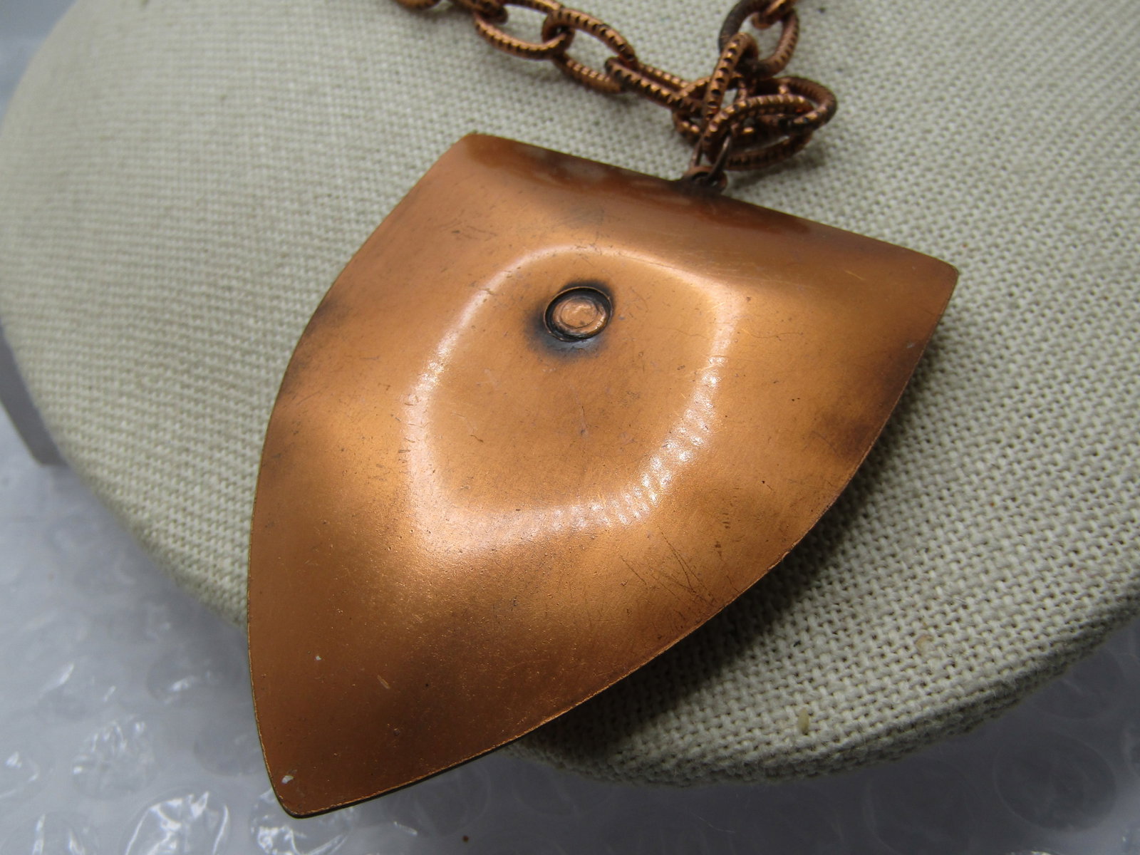 Vintage Copper Clown Necklace, 28", 1960's-1970's - 4