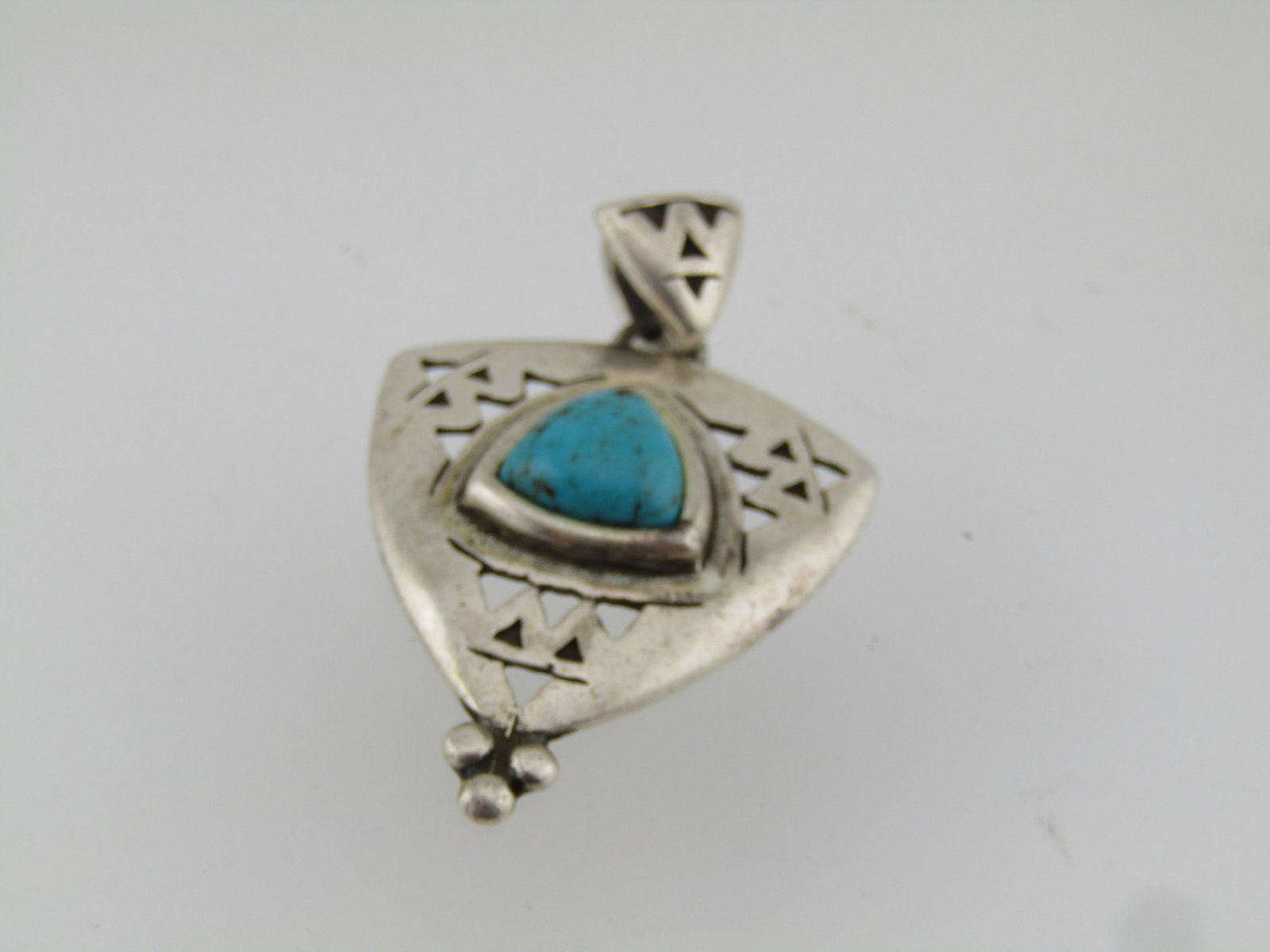 Sterling Carolyn Pollack Relios Turquoise Pendant, 1990's - 2