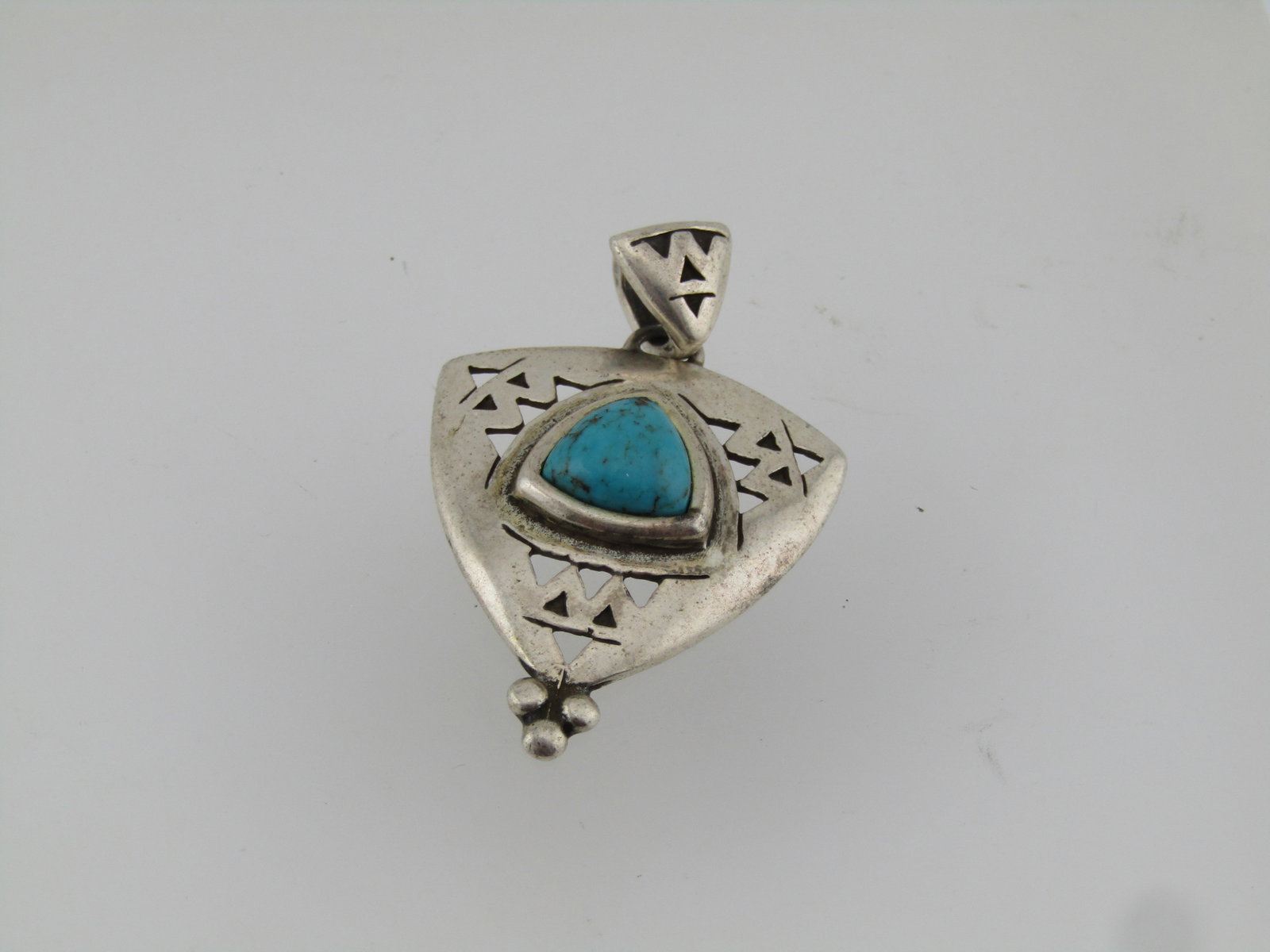 Sterling Carolyn Pollack Relios Turquoise Pendant, 1990's - 3