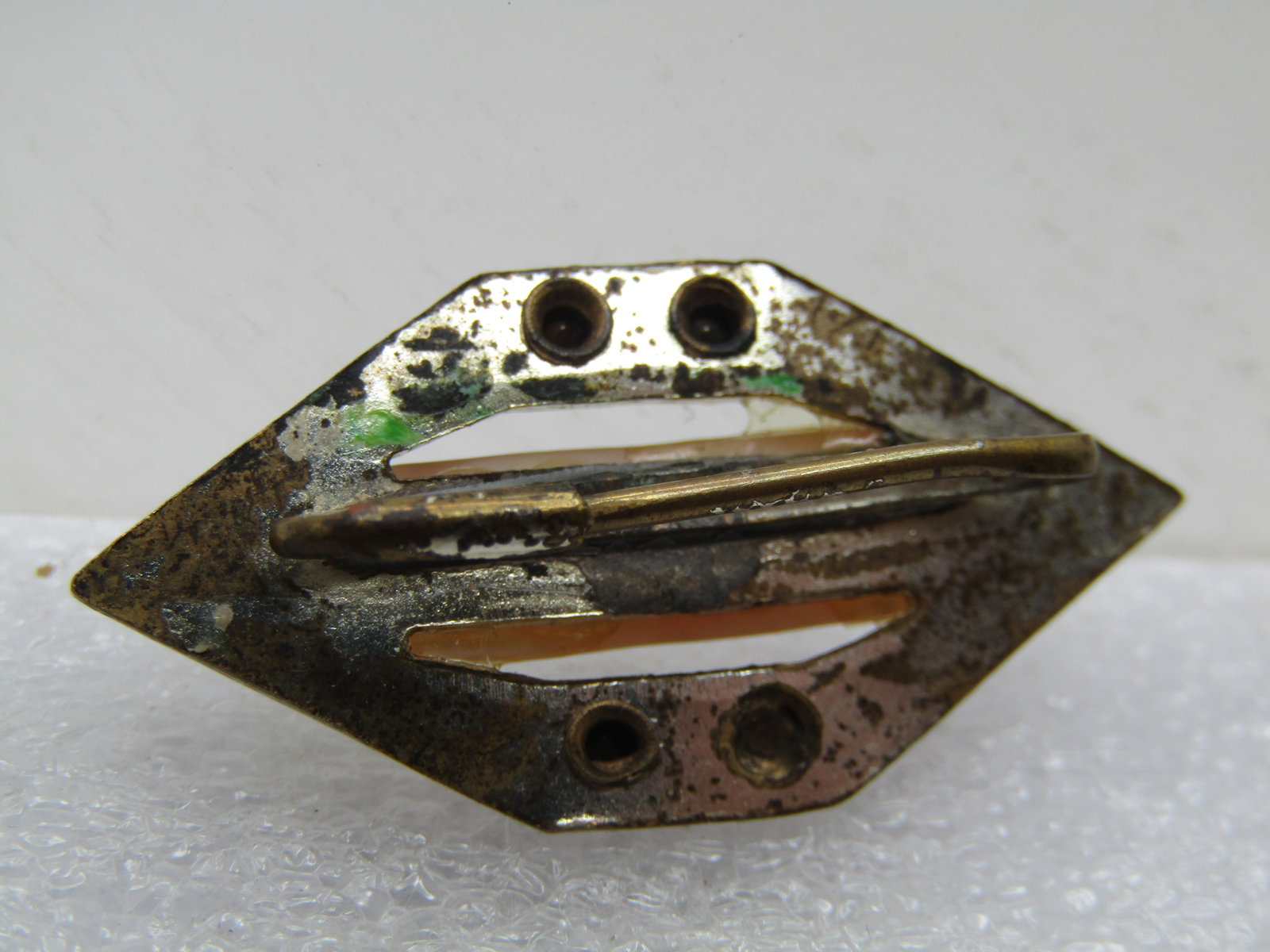 Vintage MOP Rhinestone Pointed Brooch, 1920's-1930's - 5