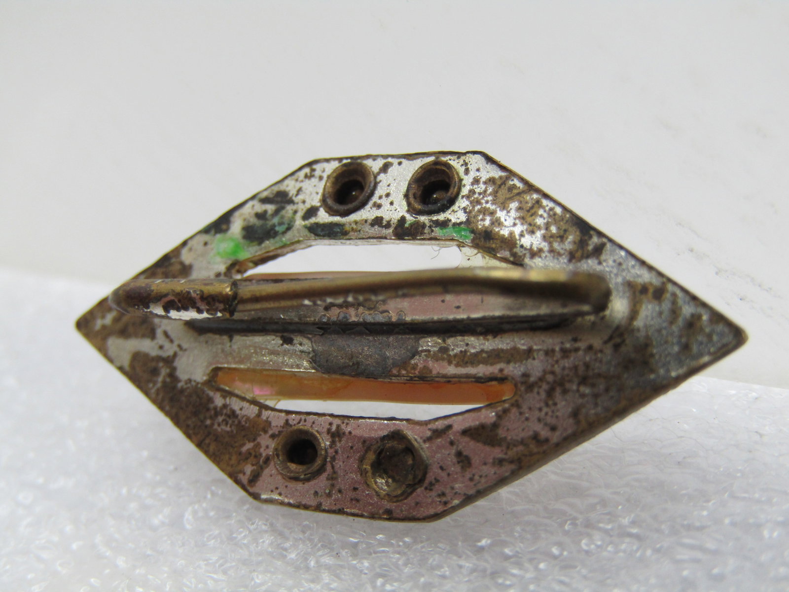 Vintage MOP Rhinestone Pointed Brooch, 1920's-1930's - 6