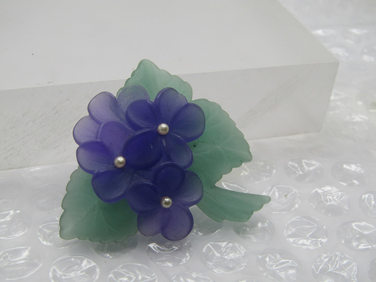 Vintage Avon Violets Brooch, 2" by 1.75", 1970's-1980's - 3
