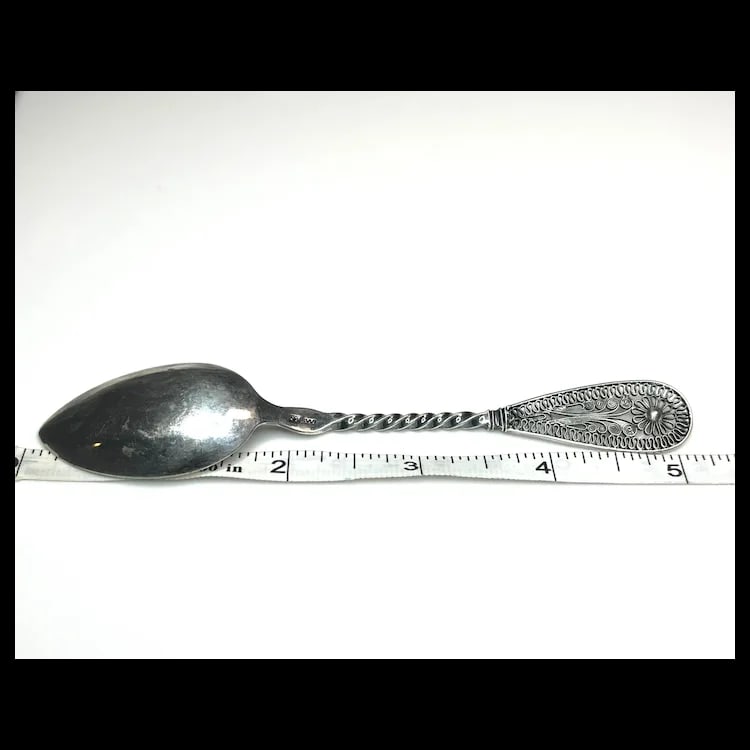 Vintage Sterling Silver Ornate Filigree Teaspoon - 8