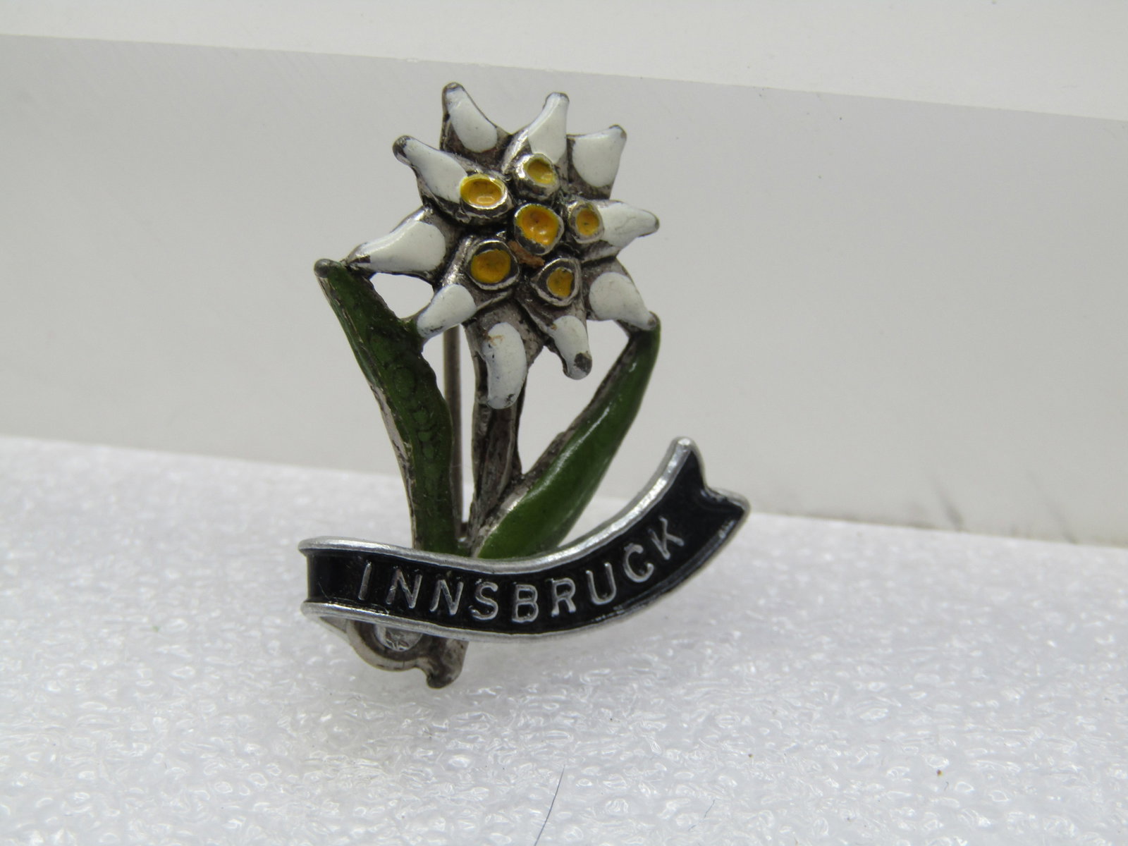 Vintage Innsbruck Edelweiss Enameled Brooch, 1960's - 2