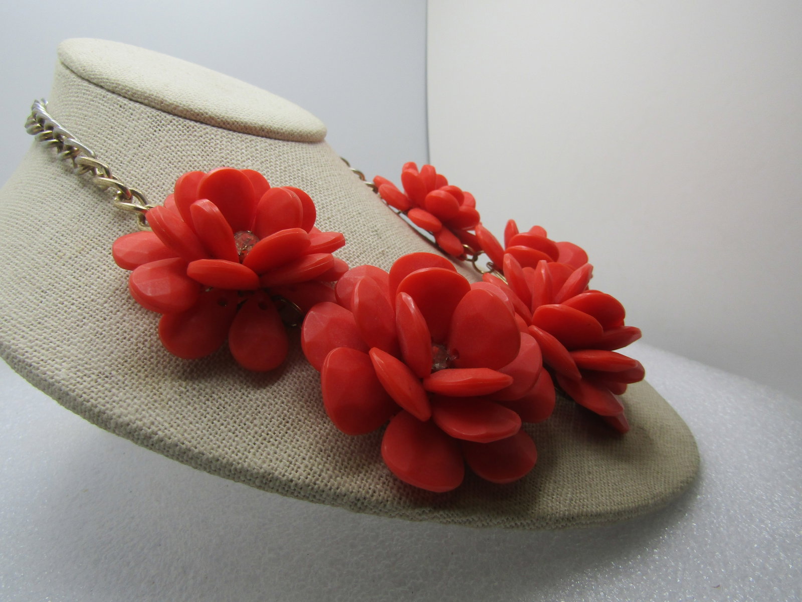 Vintage Chunky Floral Statement Necklace, 19", 1980's-1990's - 2