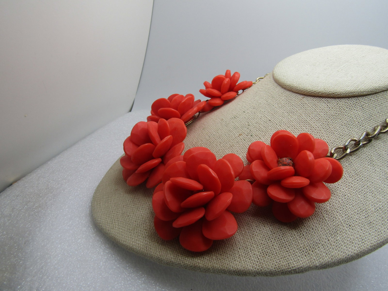Vintage Chunky Floral Statement Necklace, 19", 1980's-1990's - 3