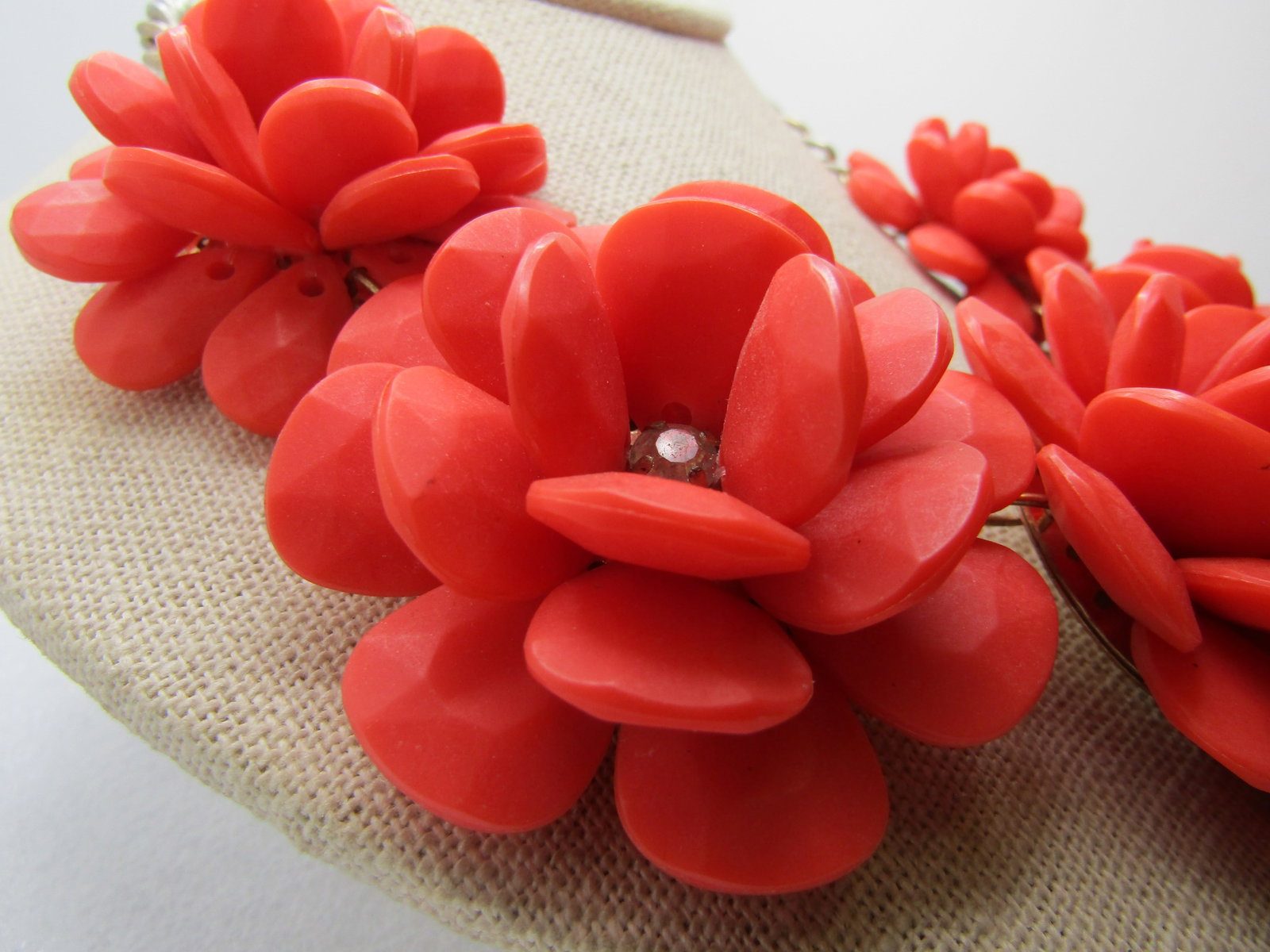 Vintage Chunky Floral Statement Necklace, 19", 1980's-1990's - 4