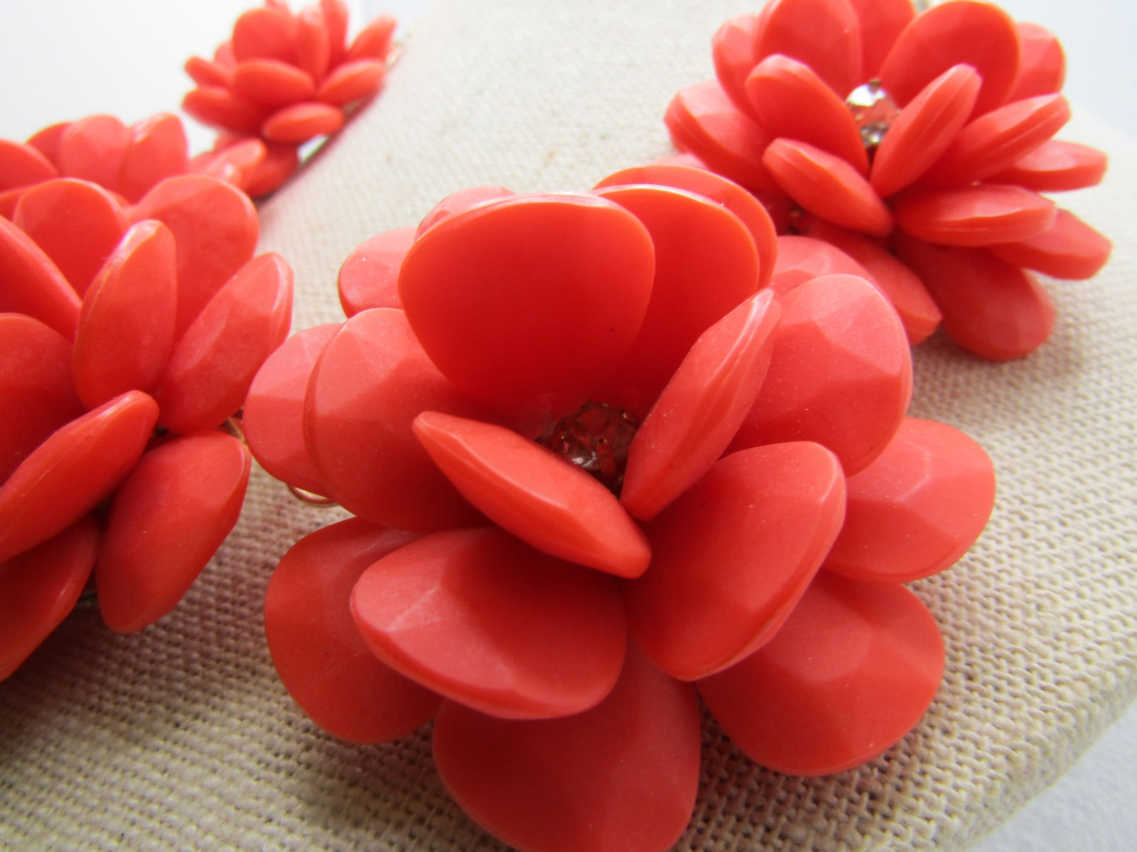 Vintage Chunky Floral Statement Necklace, 19", 1980's-1990's - 5