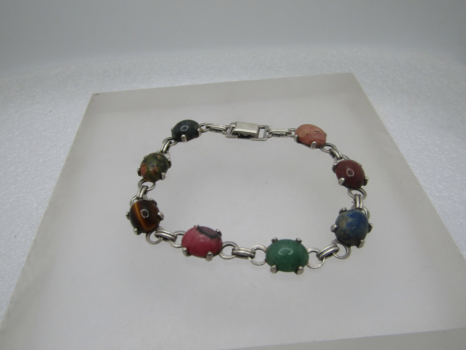 Vintage Swiss Floral Enameled Brooch, C-Clasp, 1950's. - 2