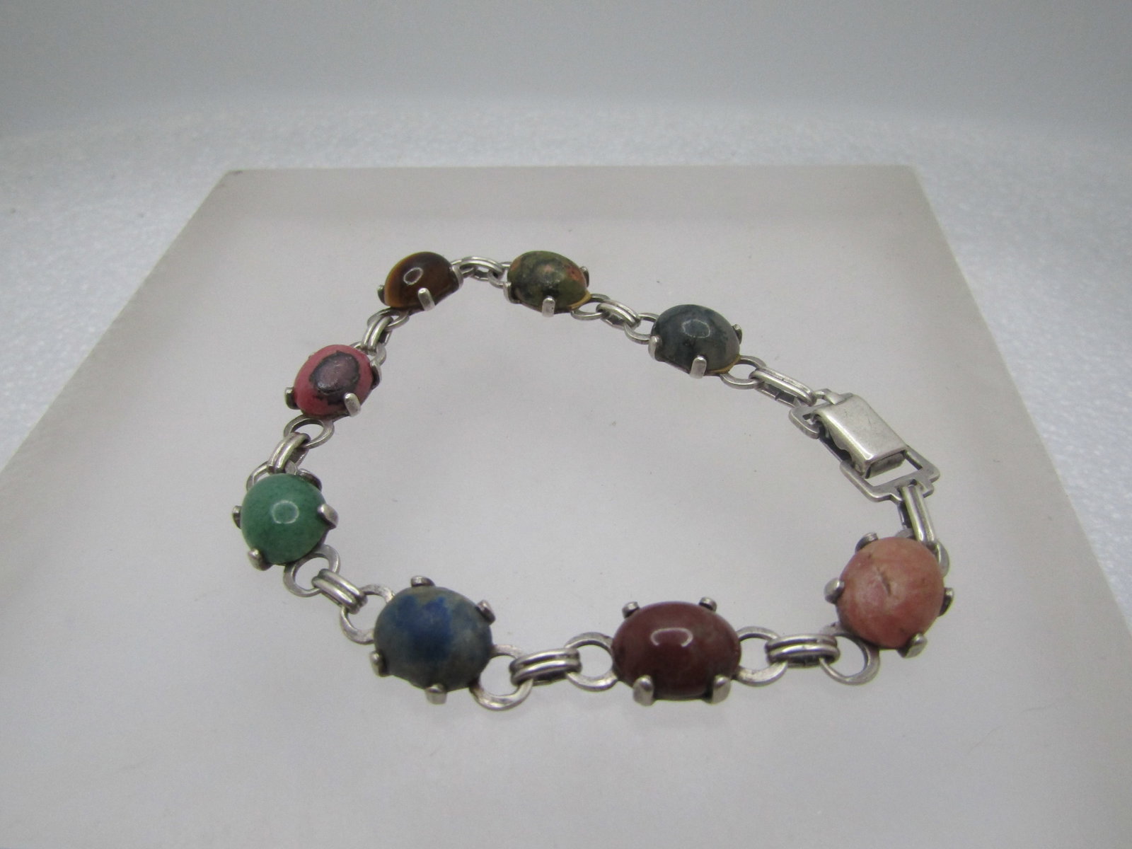 Vintage Swiss Floral Enameled Brooch, C-Clasp, 1950's. - 3