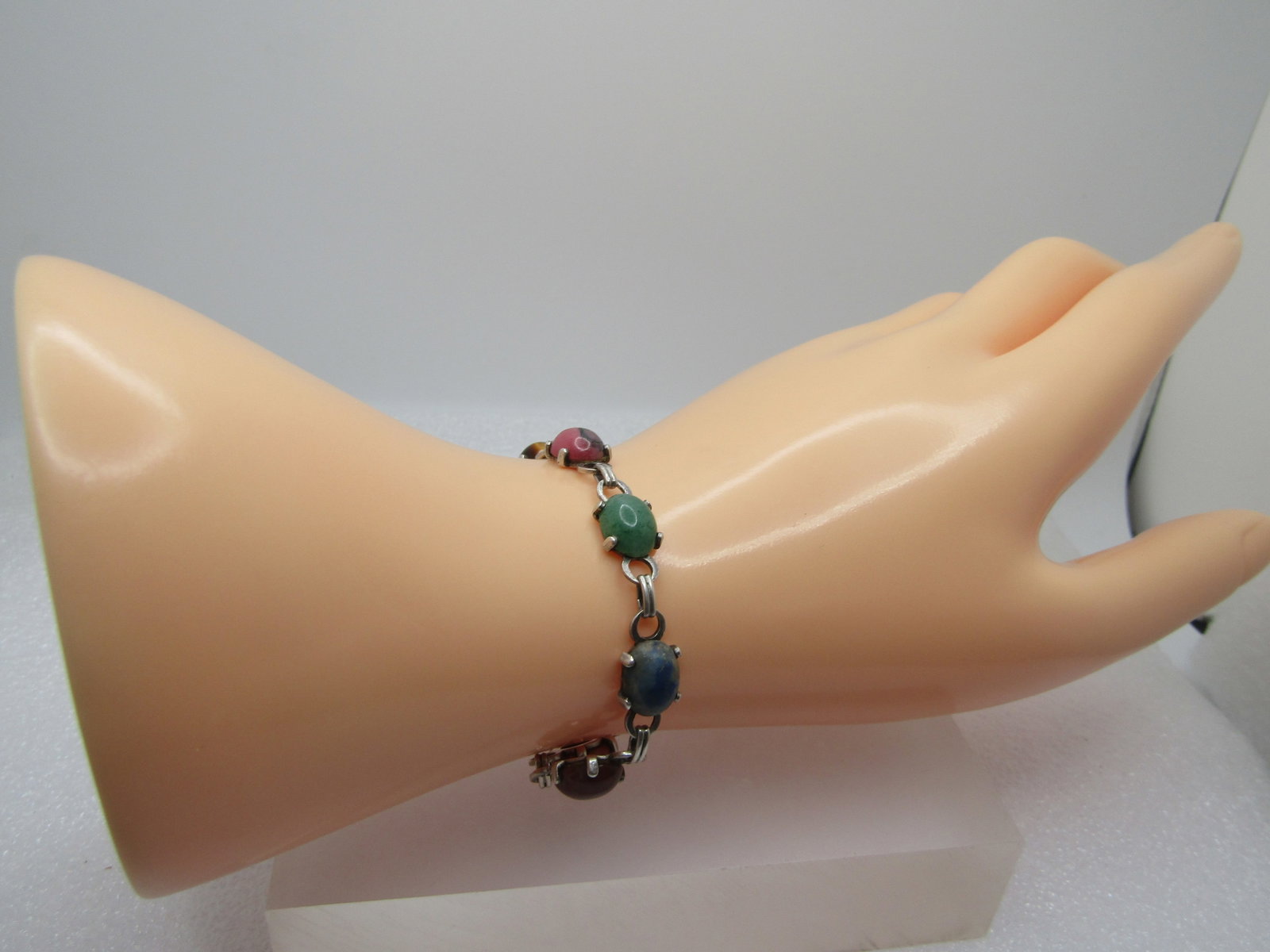 Vintage Swiss Floral Enameled Brooch, C-Clasp, 1950's. - 6