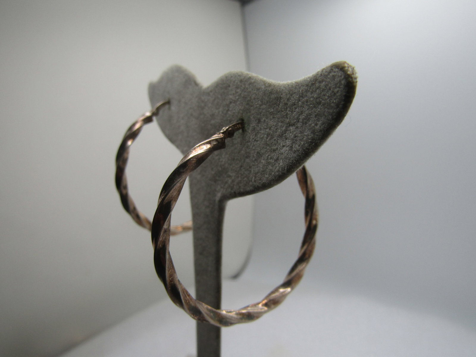 Vintage Sterling Twisted Hoop Earrings, Pierced, 1970's-1980's, Signed - 3