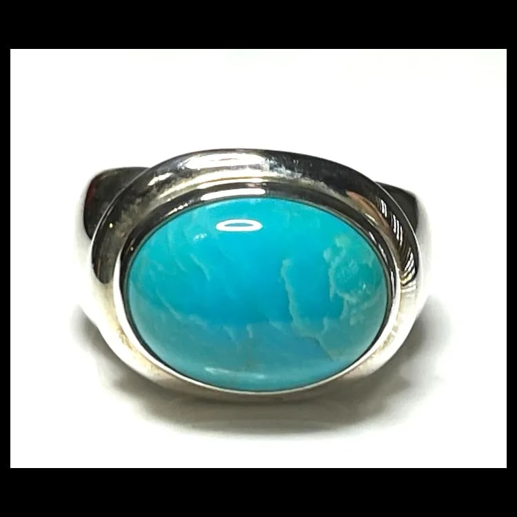 Estate ESPO Sterling Silver & Turquoise Statement Ring - 3
