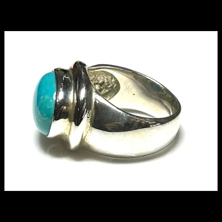 Estate ESPO Sterling Silver & Turquoise Statement Ring - 5