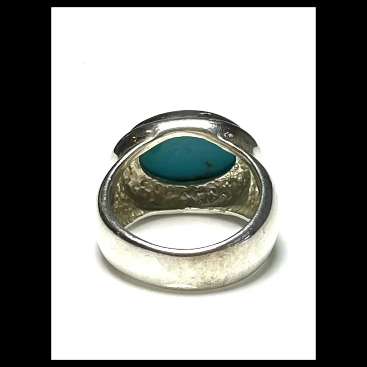 Estate ESPO Sterling Silver & Turquoise Statement Ring - 6