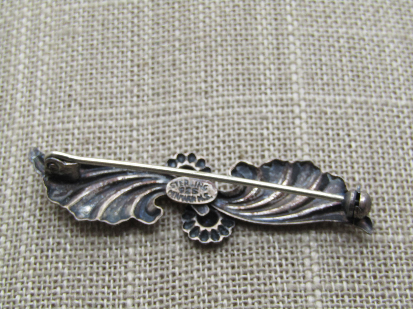 Vintage Sterling Floral Scrolled Brooch, Denmark, 1940's-1950's, Signed MS - 4