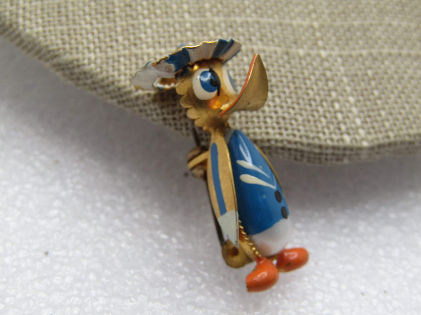 Vintage Enameled Donald Duck Brooch, 1940's-1950's, Spain - 3
