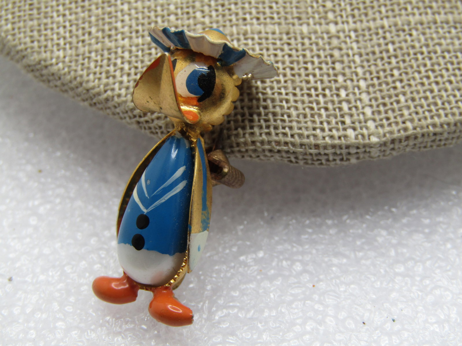 Vintage Enameled Donald Duck Brooch, 1940's-1950's, Spain - 4