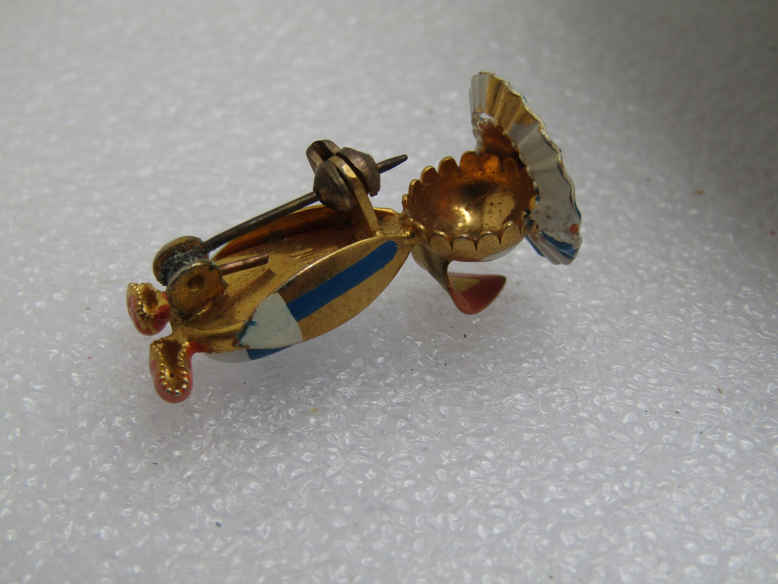 Vintage Enameled Donald Duck Brooch, 1940's-1950's, Spain - 5