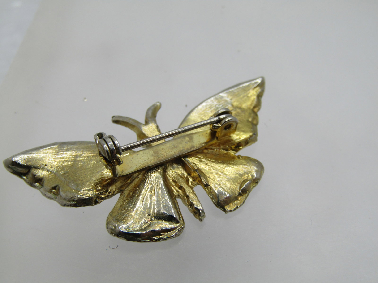 Vintage Enameled Butterfly Brooch, Black/White, 1970's/1980's. - 4