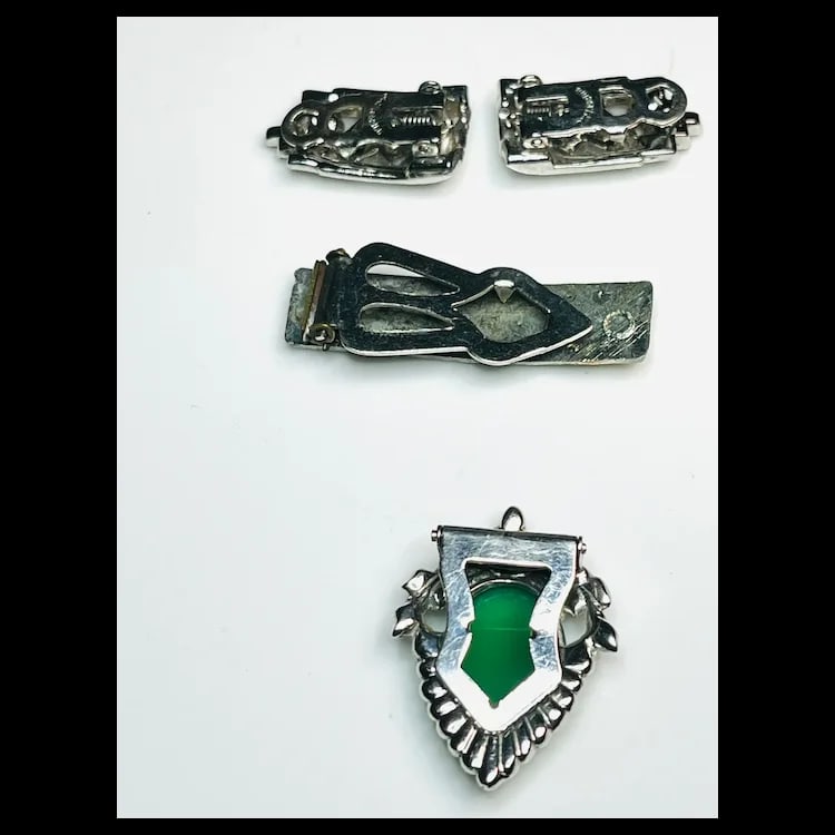 Lot of Vintage Marcasite & Rhinestone Clasps - 7