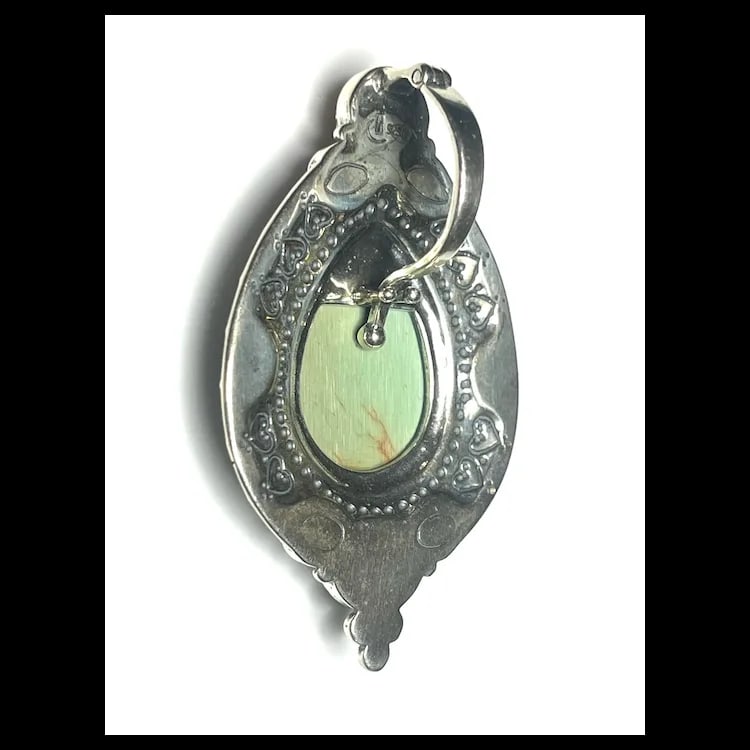 Estate Carolyn Pollack Sterling Silver Turquoise Amethyst Carnelian Enhancer Pendant - 4