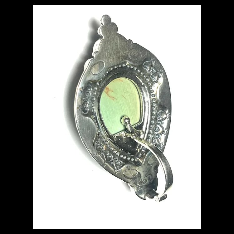 Estate Carolyn Pollack Sterling Silver Turquoise Amethyst Carnelian Enhancer Pendant - 5