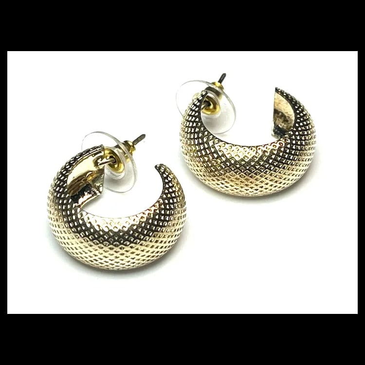 Estate Sterling Silver Gold Plated Earrings - 2