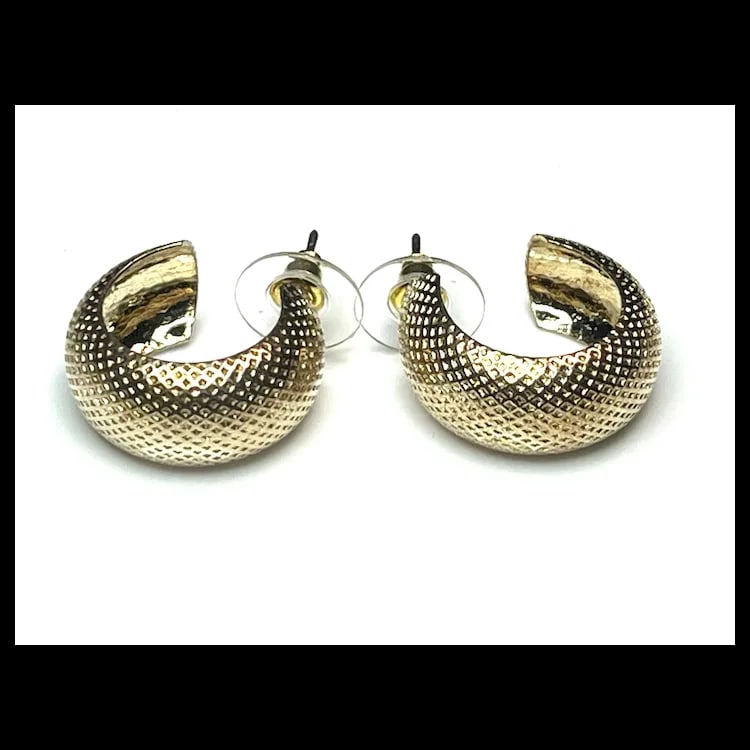 Estate Sterling Silver Gold Plated Earrings - 3