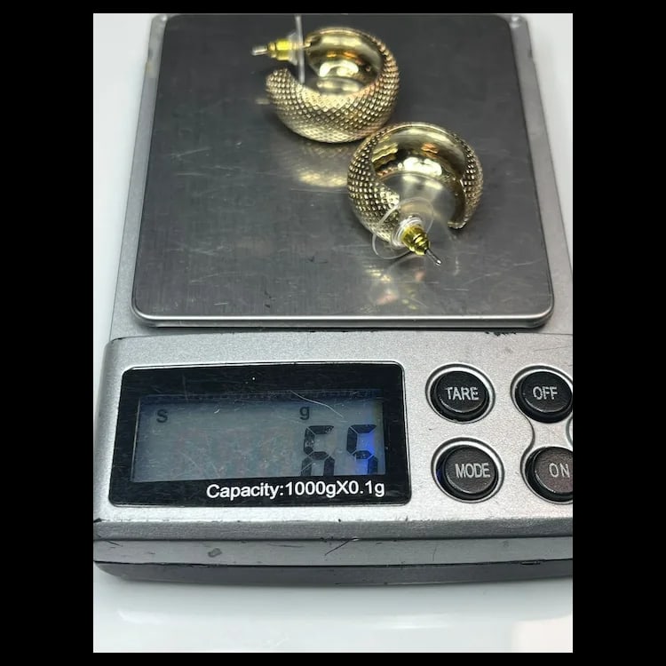 Estate Sterling Silver Gold Plated Earrings - 5