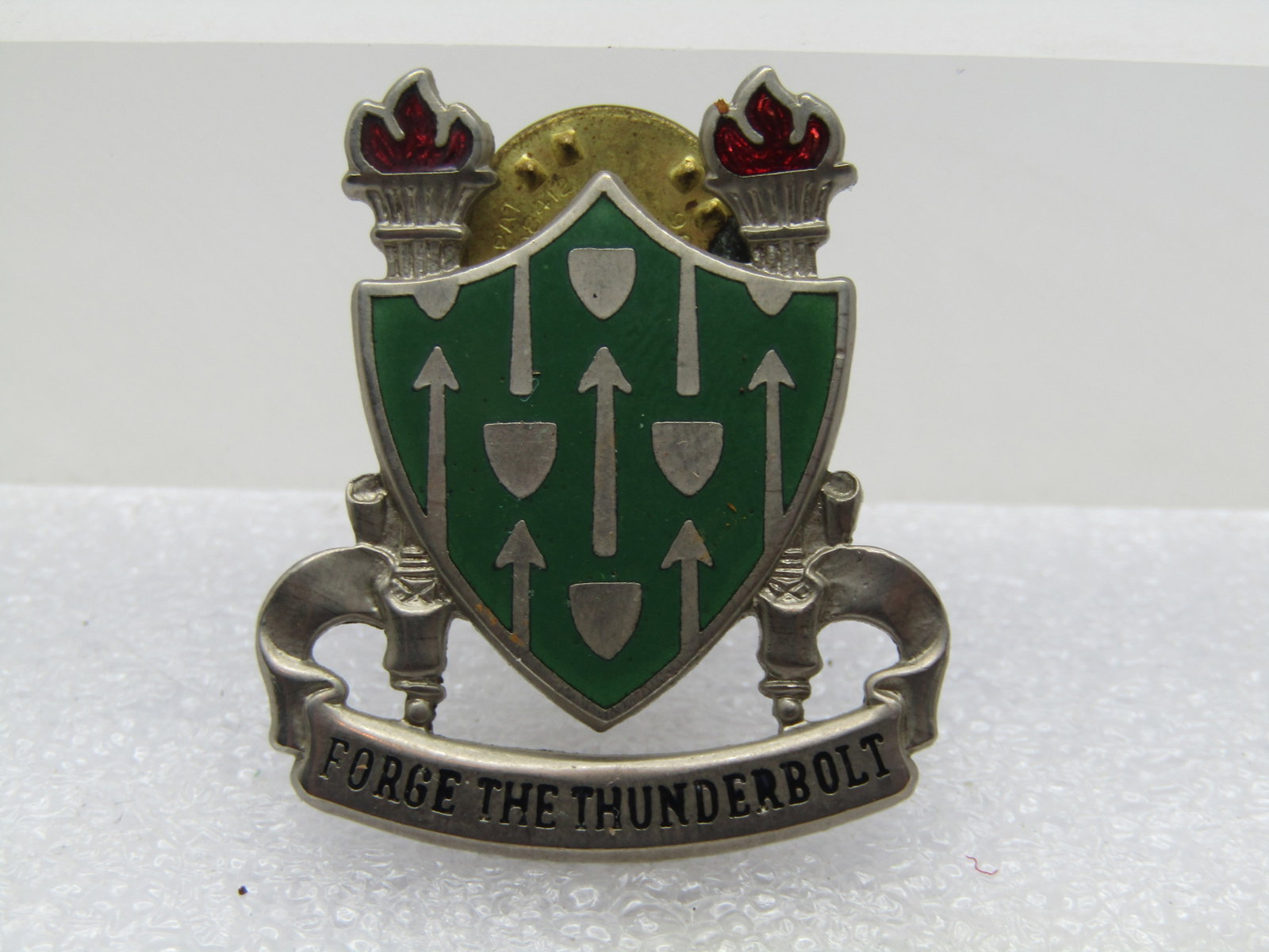 Vintage Forge the Thunderbolt Enameled Tack Pin, U.S. Army Armor School - 2